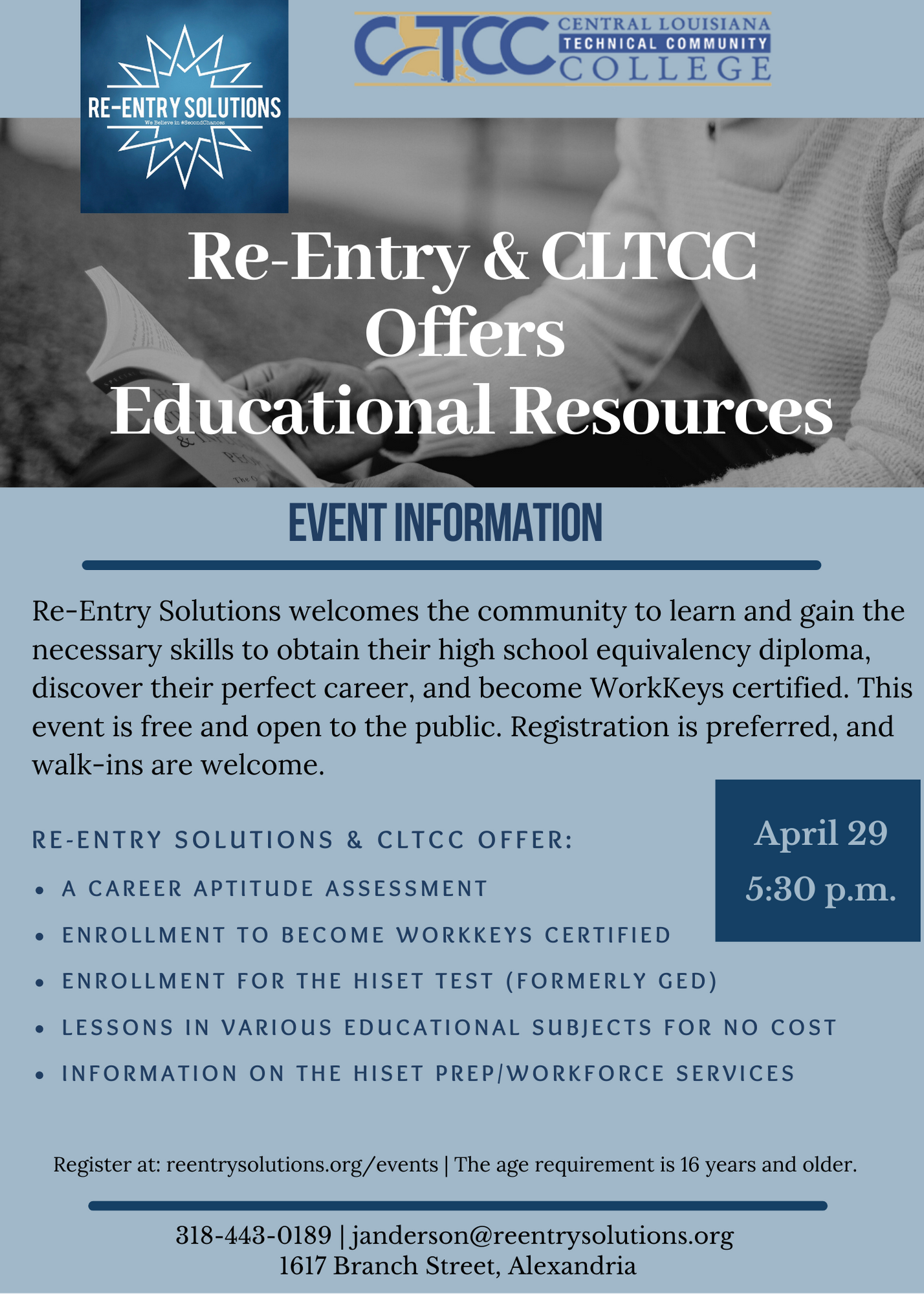 Adult Education Event - City of Alexandria, Louisiana 