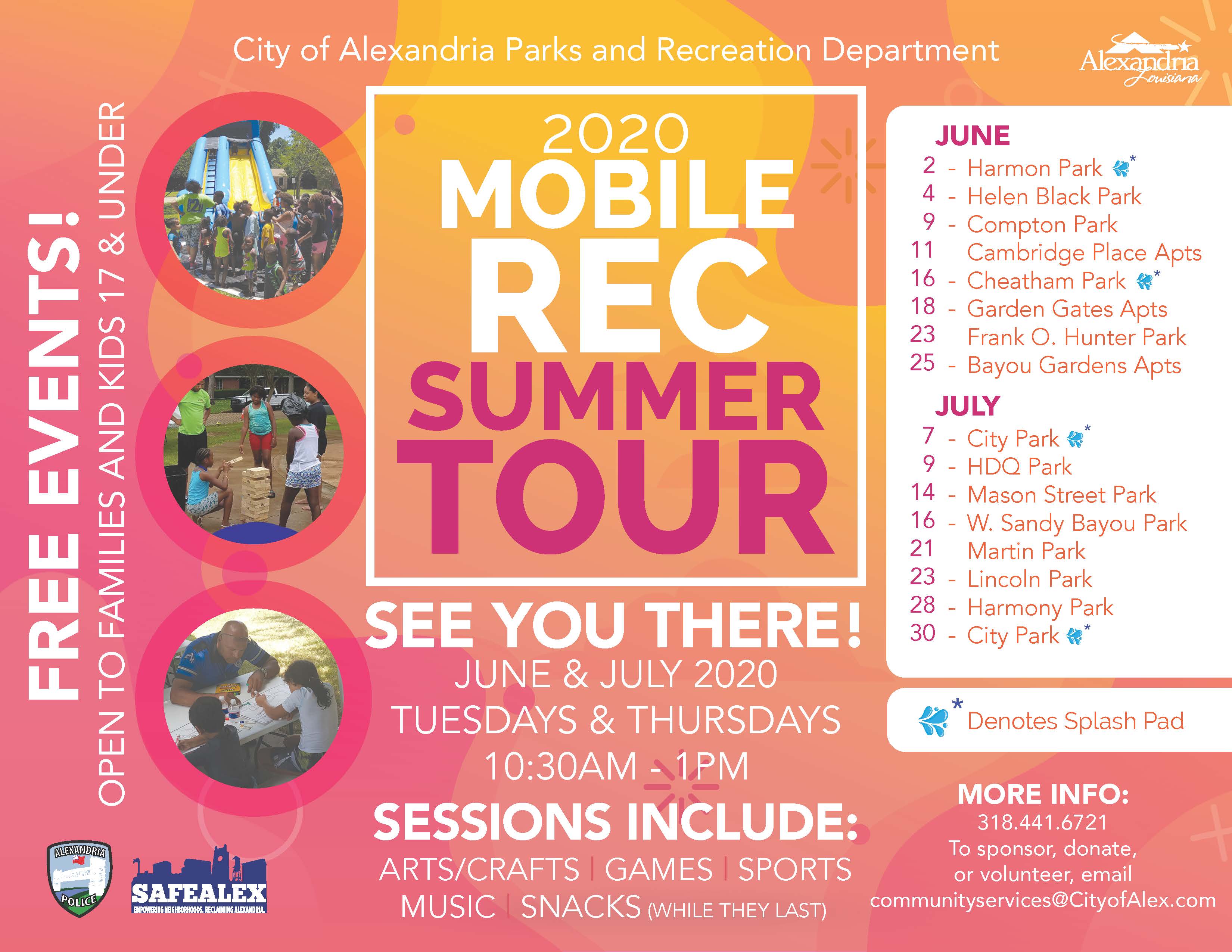 Summer Mobile Rec Tour Flyer