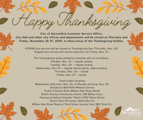 Thanksgiving Schedule Graphic