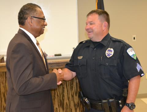 Mayor Jeff Hall and Sgt. Bobby Branton