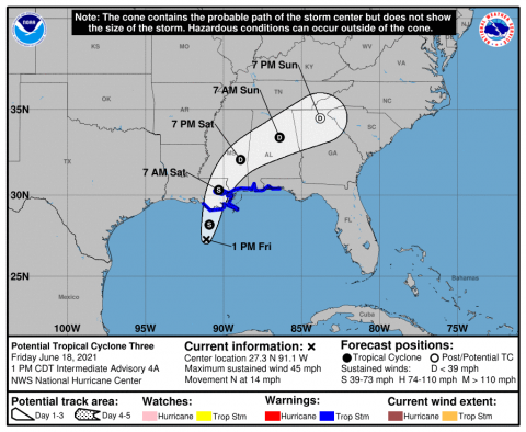 Potential Tropical Cyclone 3 Map