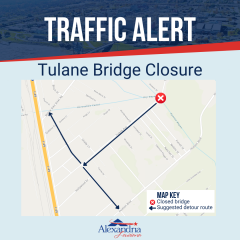Tulane Bridge Closure Map